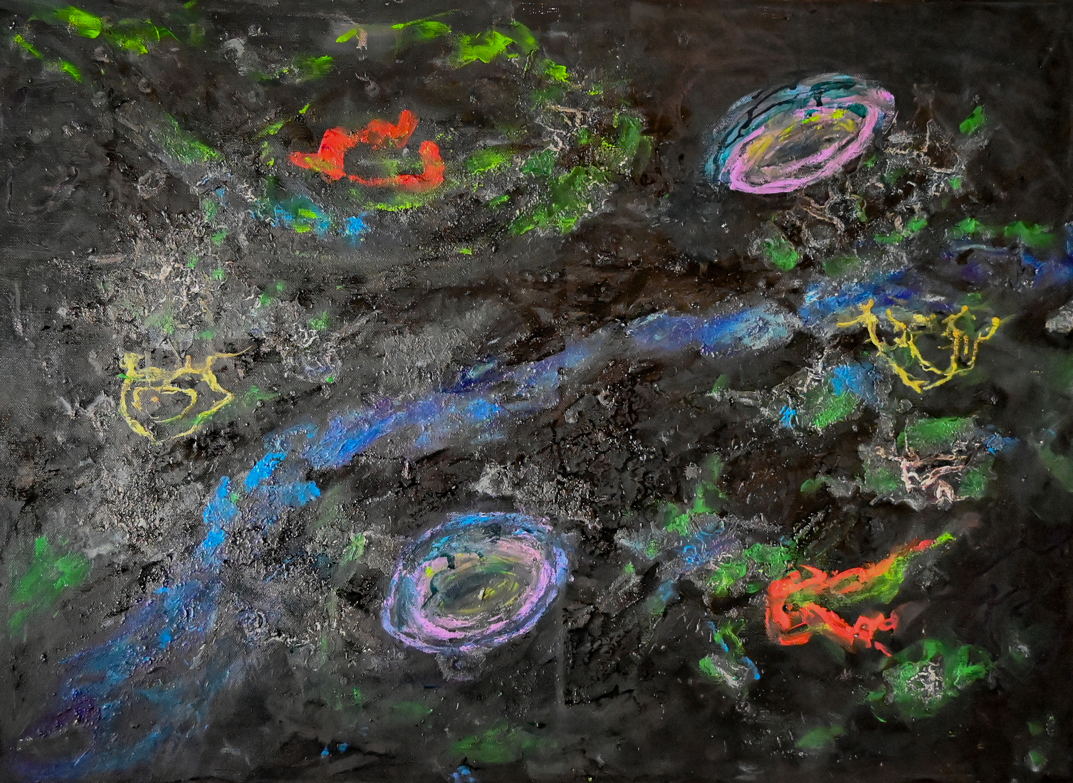 Wervels in een levende structuur