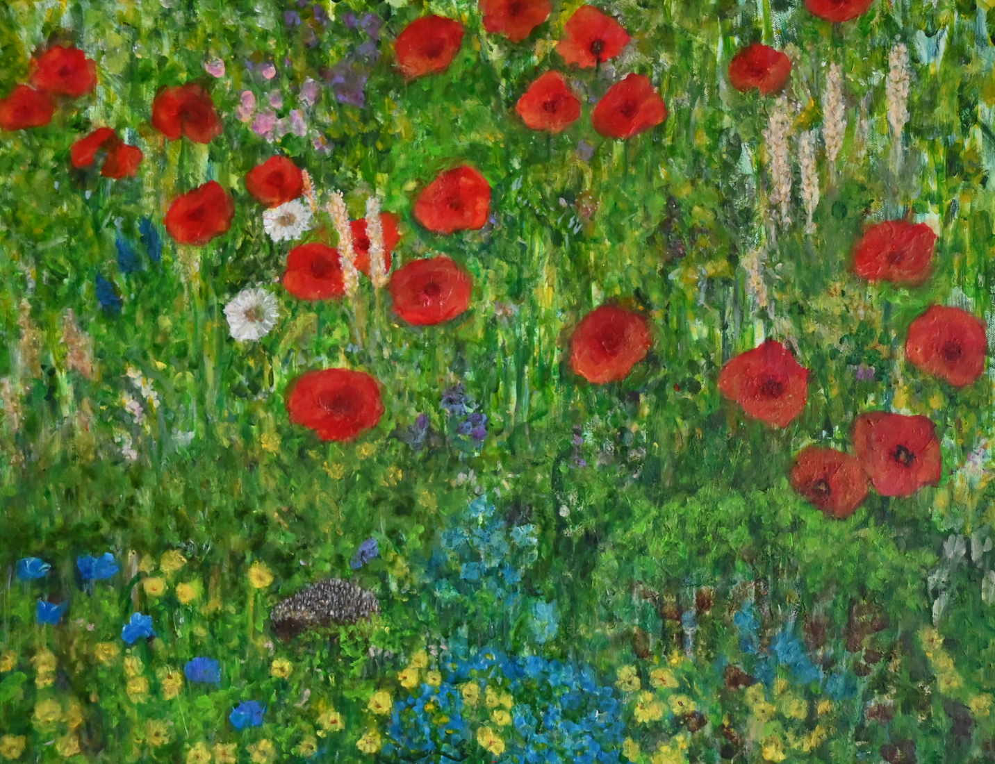 Een vrolijk beeld in het landschap