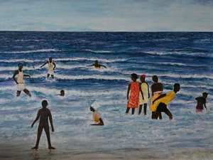 Natuurlijke schildering van leed, leven en blij zijn.