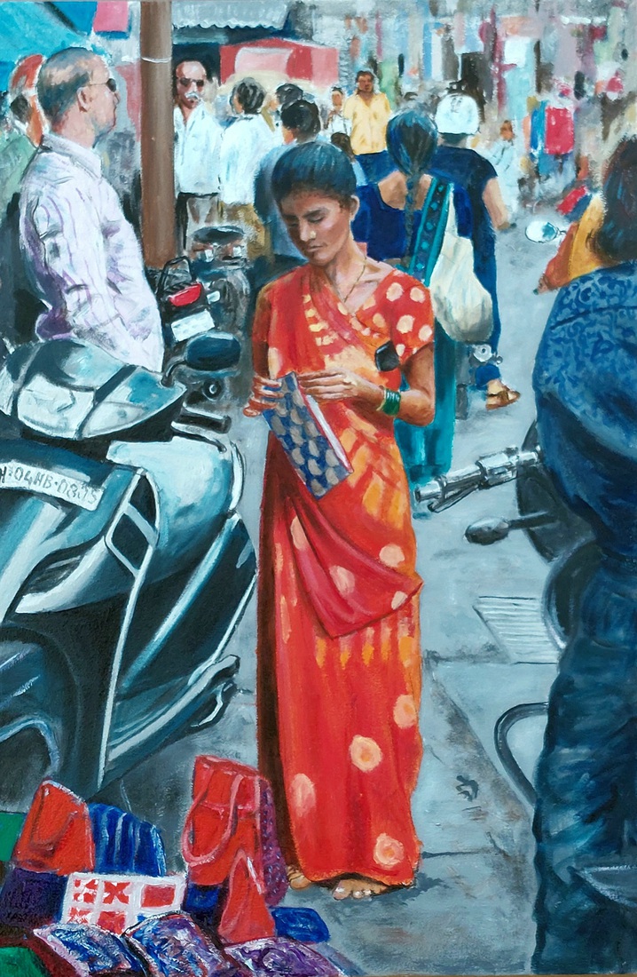 Straattafereel in Thane, India.