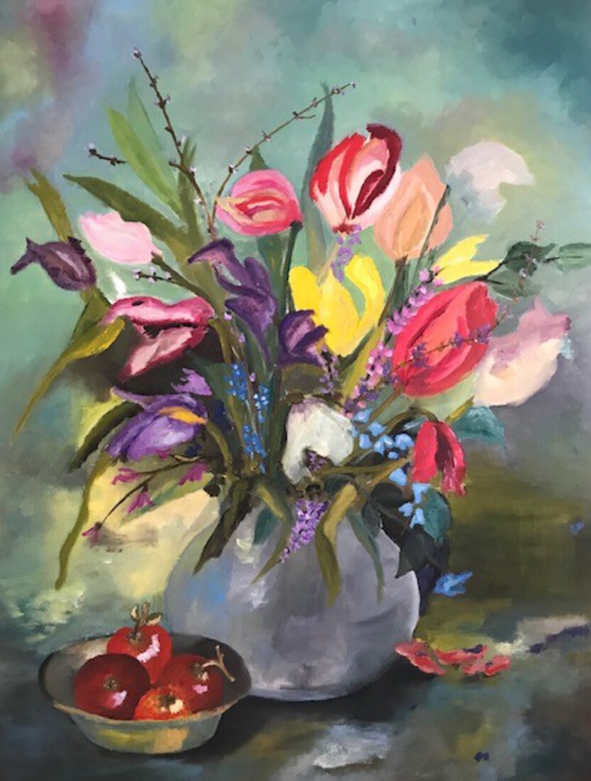 Verwelkt voorjaarsboeket