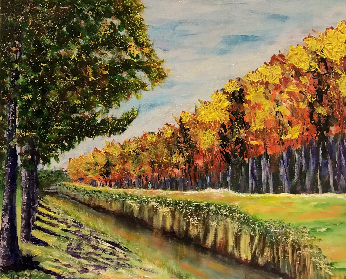 Berken in Herfstkleuren 