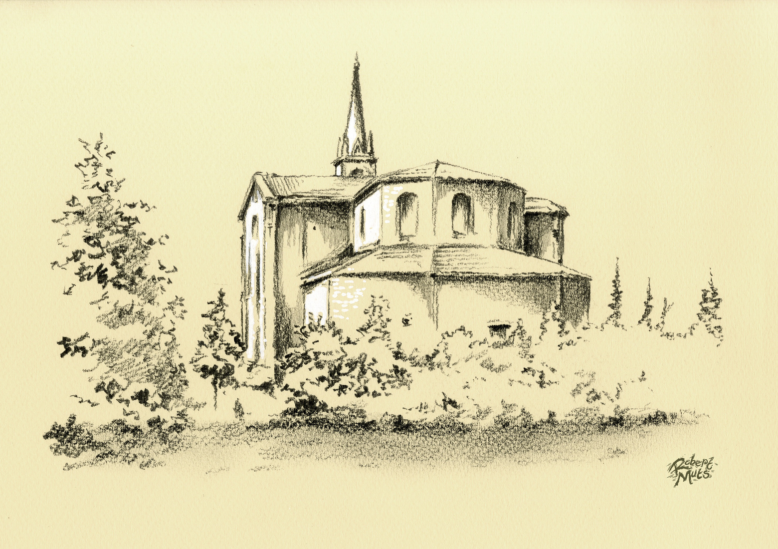 Kerk in Bonnieux, Vaucluse, Frankrijk