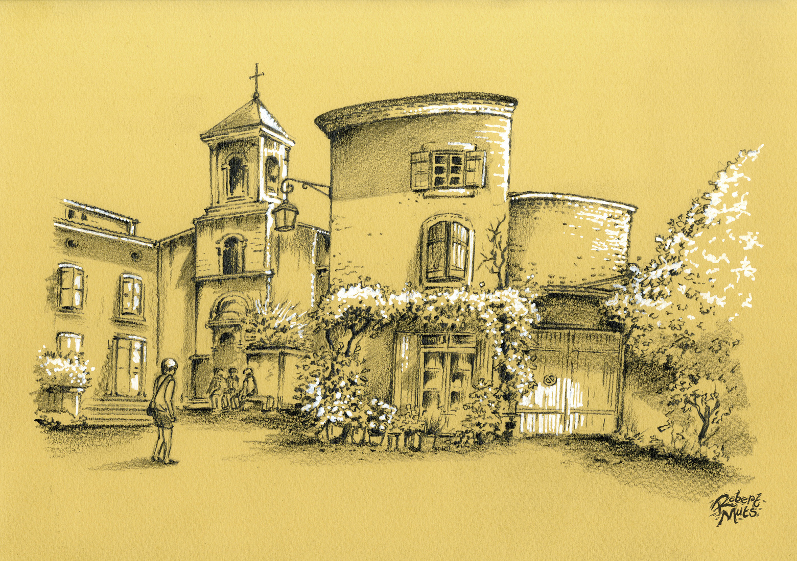 Straatbeeld in Lourmarin, Vaucluse, Frankrijk