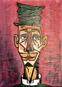 Clown (mixed media, acryl, 30x40)