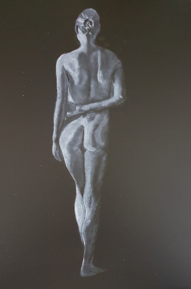 Naakte voorstelling in Grisaille in olieverf 