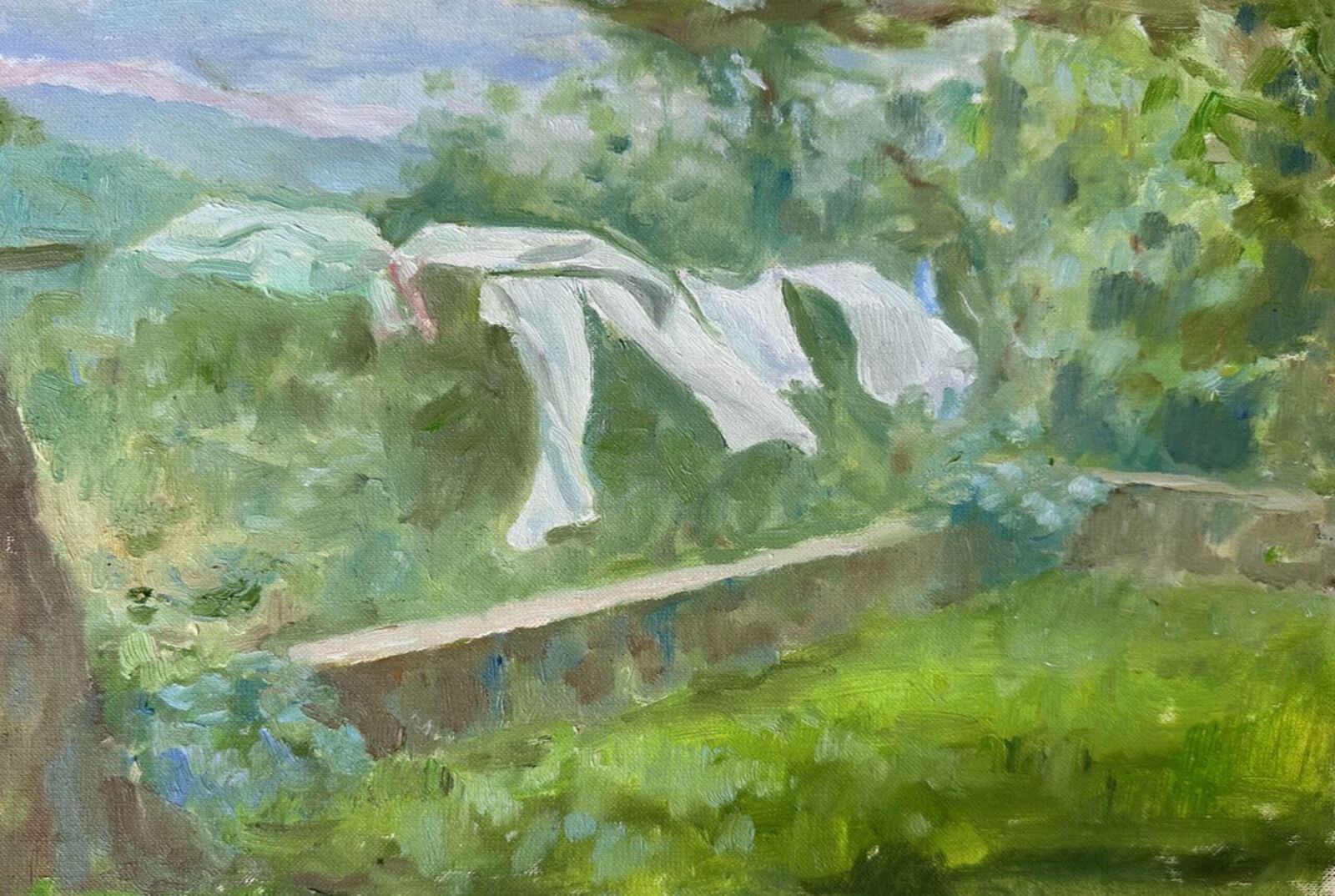 Clothes hanging to dry