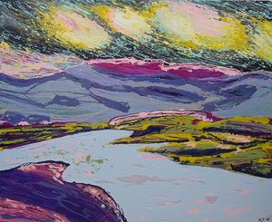 Een vakantie in Noorwegen heeft me geïnspireerd tot het maken van een serie schilderijen van het mooie landschap aldaar.