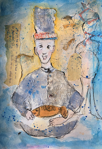 Zijn eigenlijk een soort verhaaltjes. Gemaakt met collage en tekenwerk, vaak op een monoprint