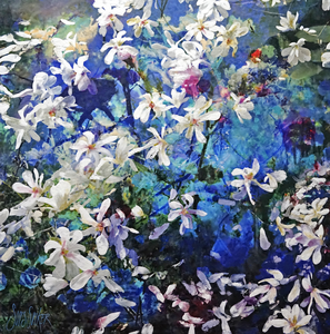 Encaustic floral/landscape format 110 to 130 cm