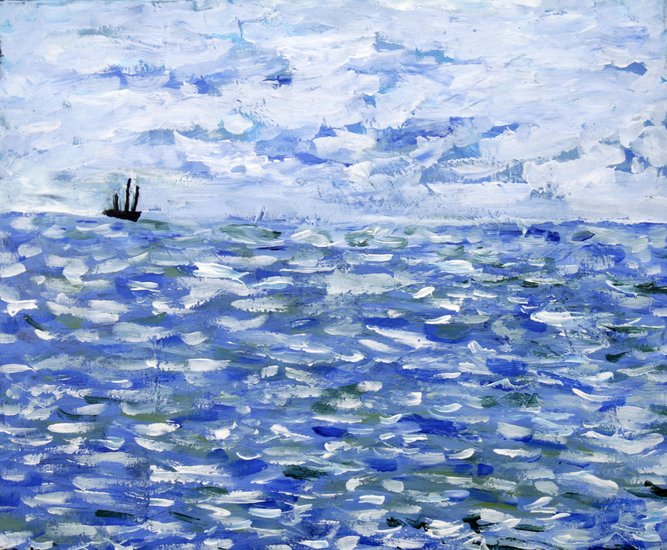 Zeegezicht met schip