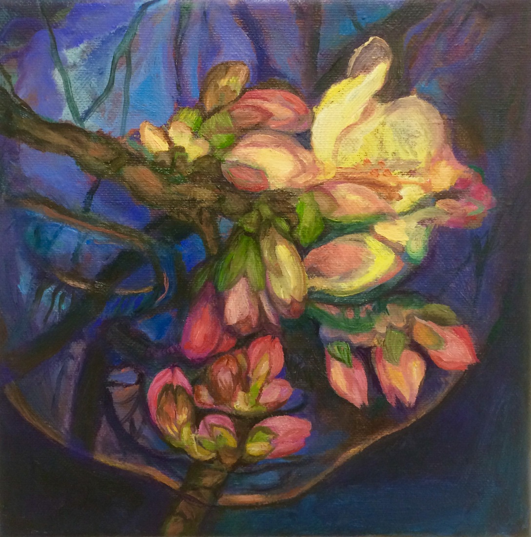 Ma Fleur 2 Olieverf op doek 20 x 20 cm 2017