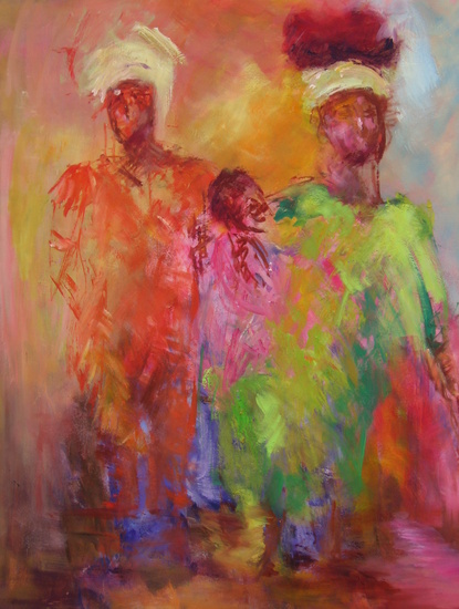 twee vrouwen met kind