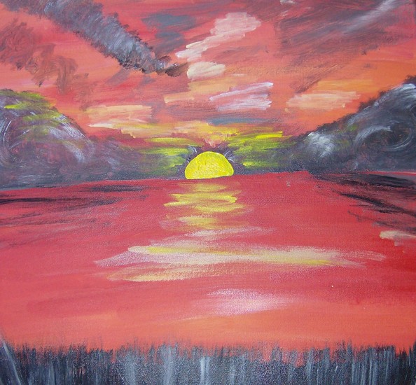 Zonsondergang ergens in Frankrijk.