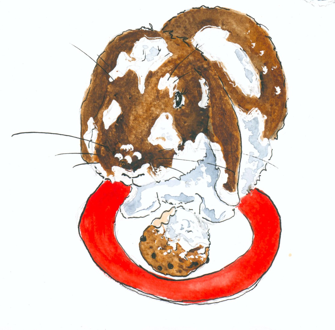 George eet een oliebol