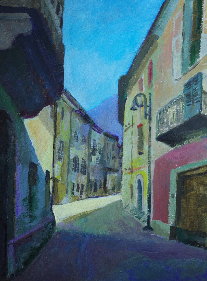 Village street Oulx, Italy