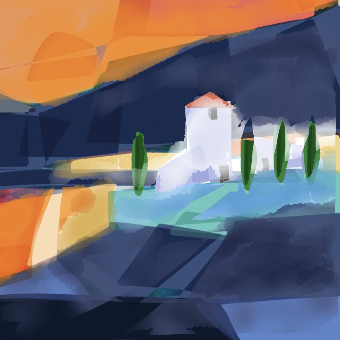 Witte boerderij toren