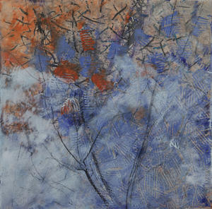 Deze werken zijn geschilderd over een foto of encaustiflex, een materiaal dat het midden houdt tussen textiel en papier en geschikt is om met encaustic monotype te werken.