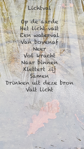 Gedichten die versterkt door schilderwerk bij elkaar komen.