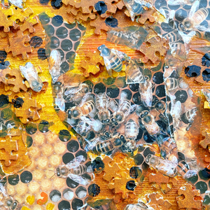 gemaakt met knipsels en daarna nog verder bewerkt met allerlei media