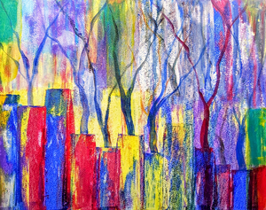 Abstracte landschappen en stadsgezichten