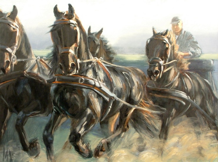 Vierspan Friese paarden