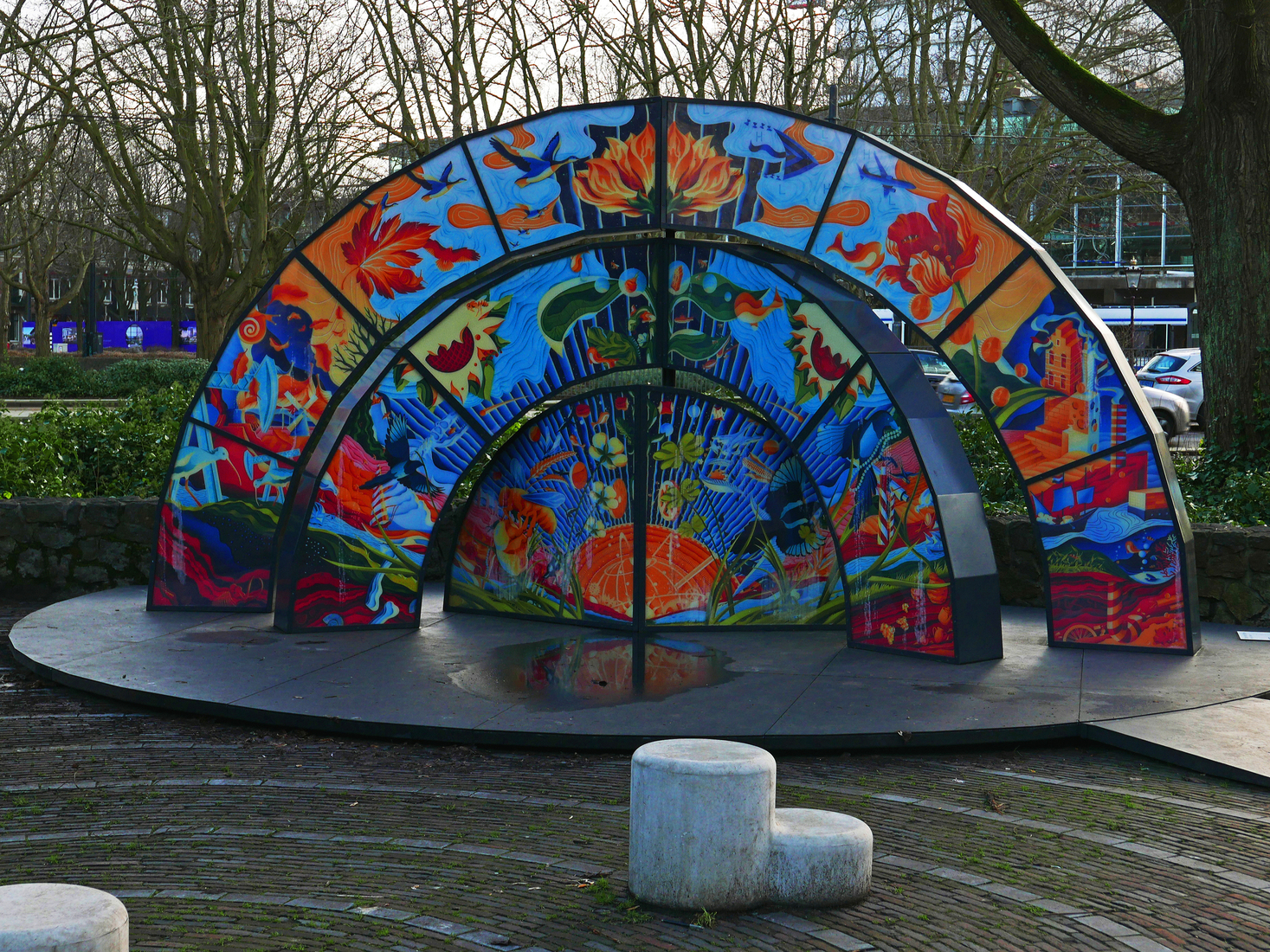 Kleurig kunstwerk op het Frederiksplein - foto, Amsterdam / Mokum voor digitale print
