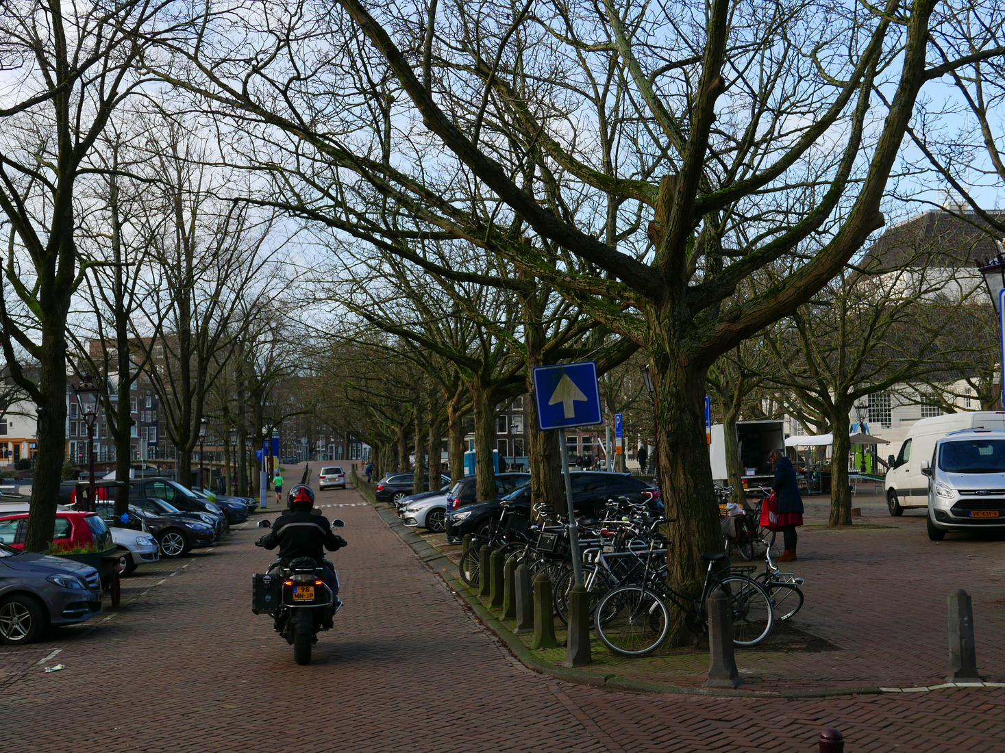 Winterbomen aan de Prinsengracht bij het Amstelveld; foto Amsterdam / Mokum