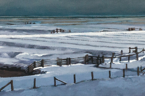 Op het eerste gezicht zijn het vier realistische plaatjes van een uitzicht op het wad in elk van de vier seizoenen, telkens vanaf dezelfde plek. 
Kun je wel ergens zo ver staan kijken? Bestaat er zoveel horizon? Waarom zijn er nergens mensen of dieren? De hekken, de sloten en de geulen zien er allemaal verweesd uit, daar wordt niet naar omgekeken. 
Dit gaat niet over de werkelijkheid of over de 4 jaargetijden, maar over ruimte. De werkelijkheid van het landschap is ruimte. 
