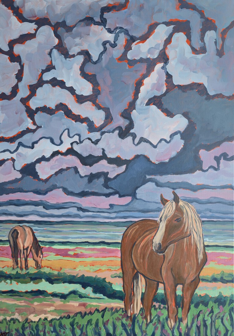 Landschap met paarden