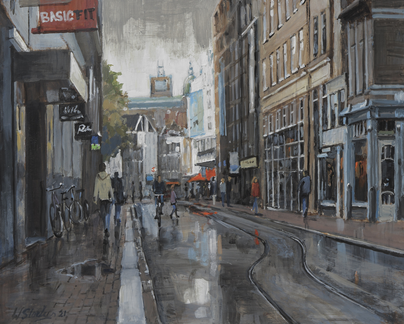 Amstelstraat na regenbui