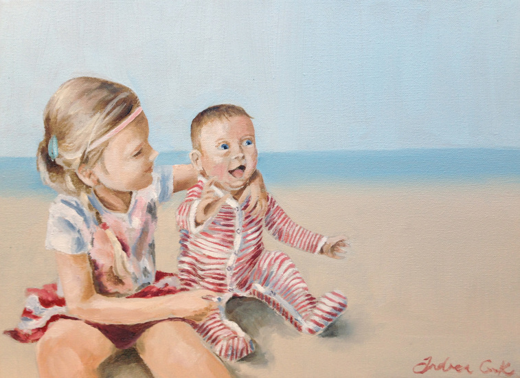 twee kinderen op het strand