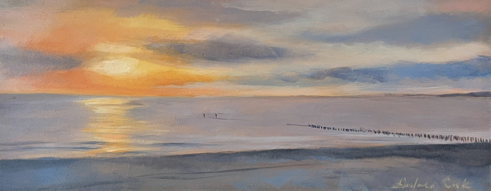 Zonsondergang op zee
