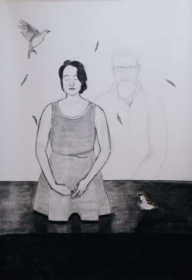 Zelfportret met man en mus