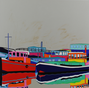 Sophia has a very distinctive style, which may not always match reality, but recognition still remains. Elements are often added to or omitted from the painting. She often plays with reflections on the water. This gives her the opportunity to find the right composition, add more color and playful effects to a painting.