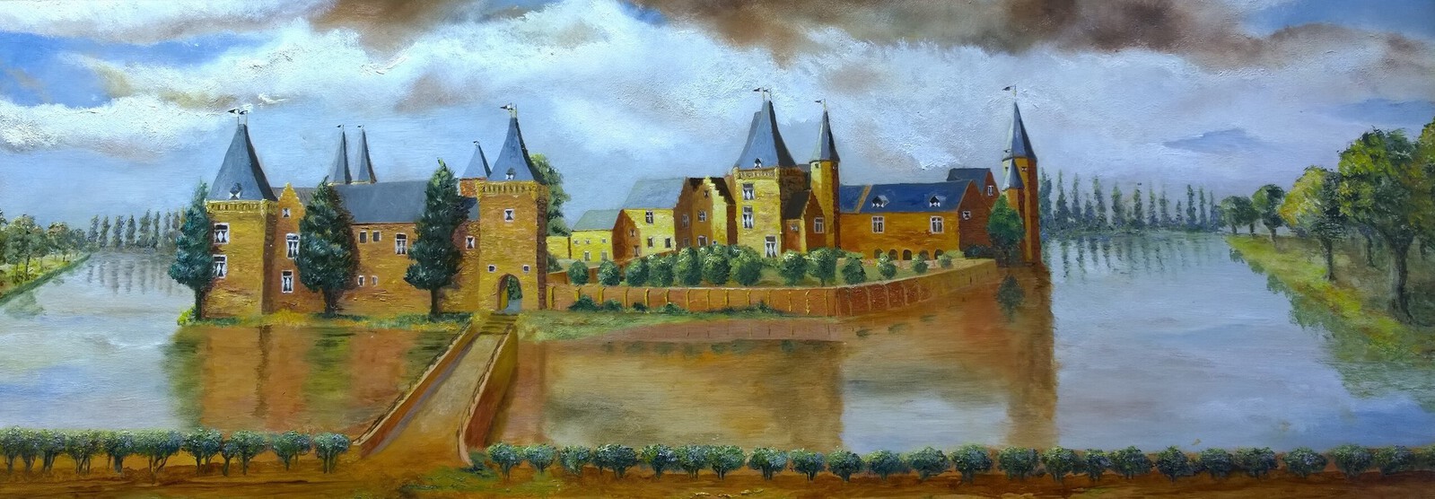 Impressie van het kasteel van Sint-Maartensdijk