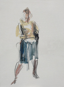 Naar levend model geschilderd (geschetst), acryl op doek.