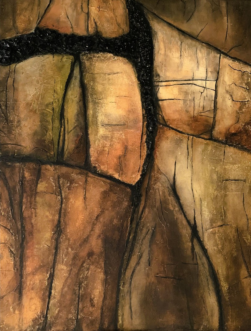 Mixed media materie schilderij 