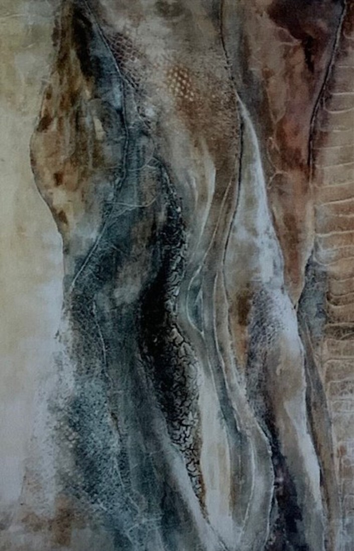 Mixed media materie schilderij 