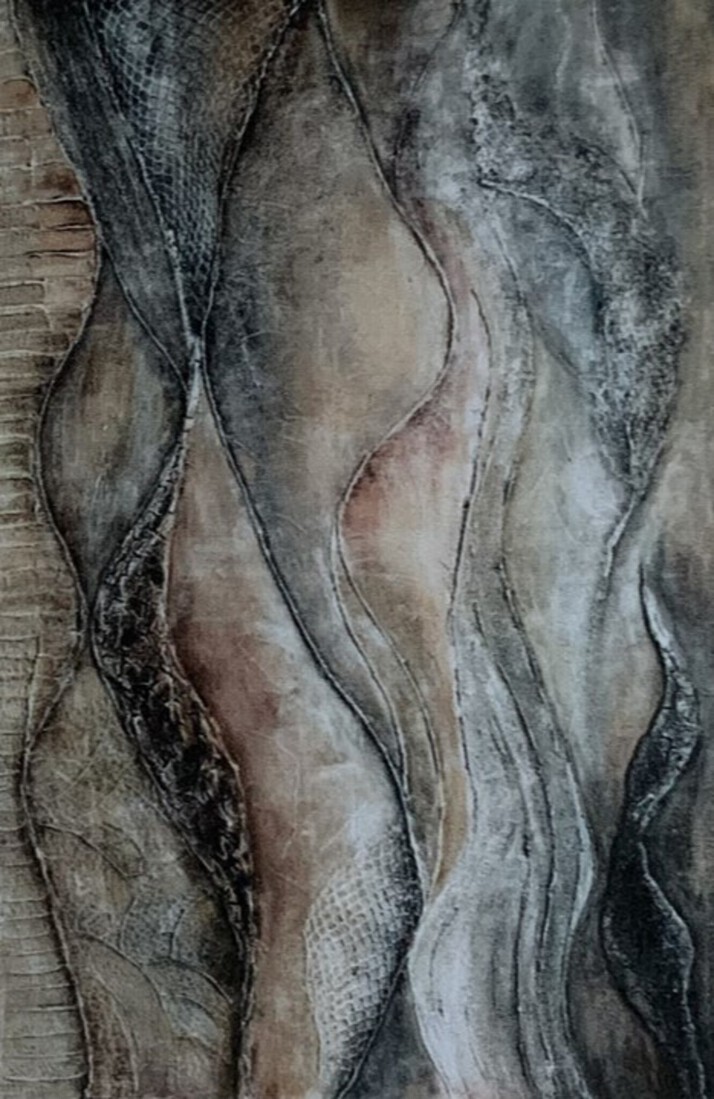 Mixed media materie schilderij 