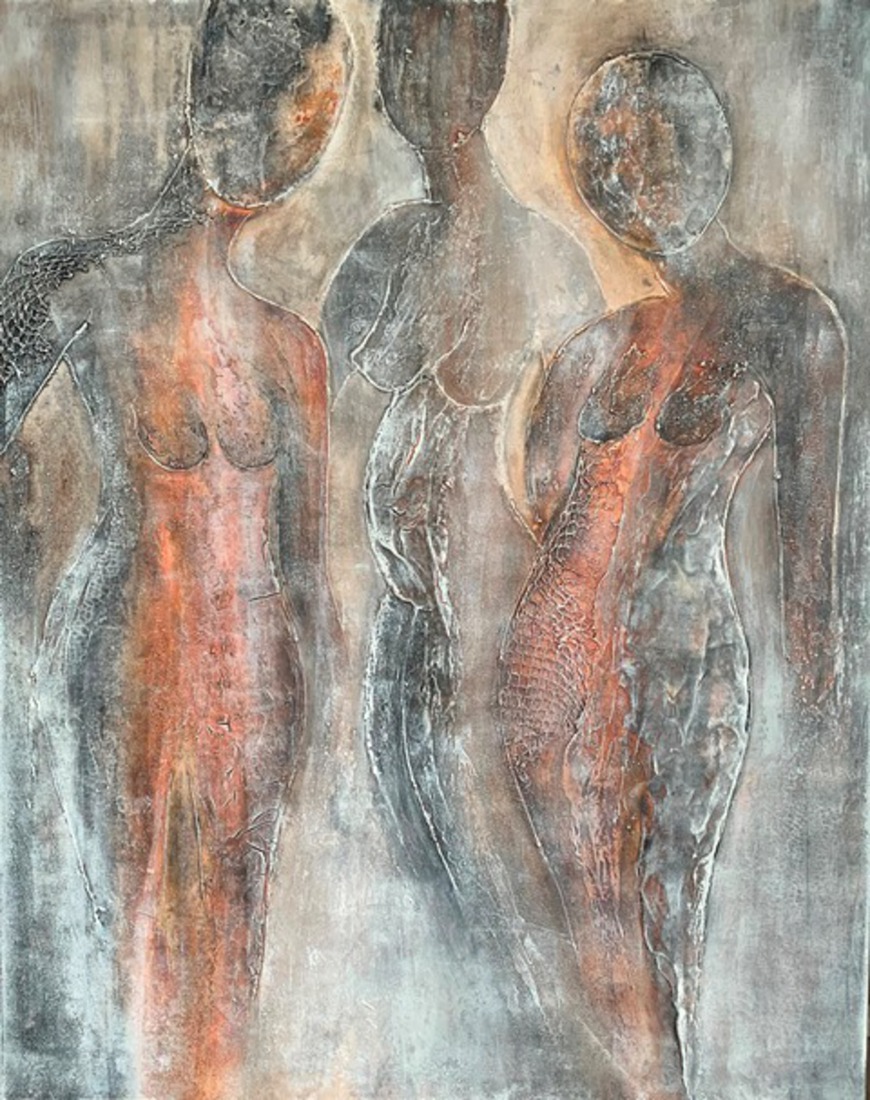 Mixed media materie schilderij 