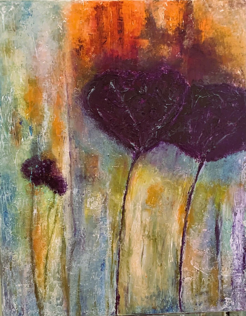 Mixed media materie schilderij 