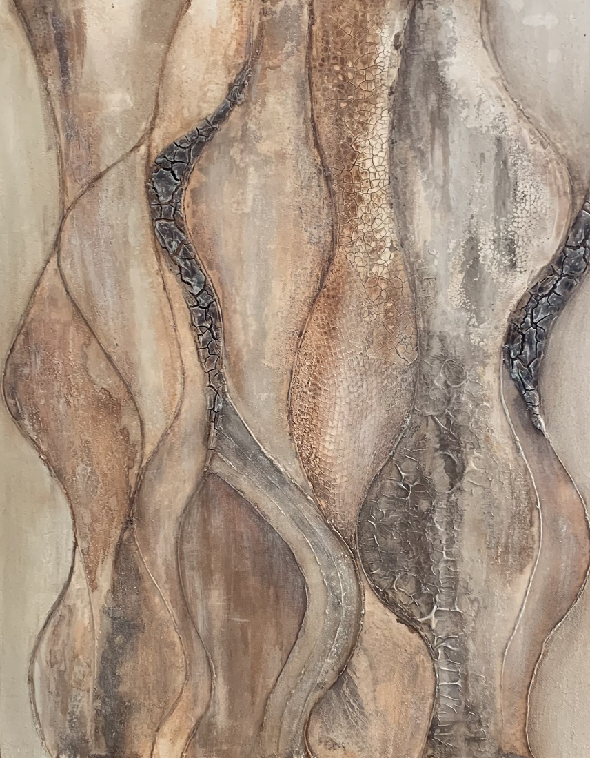 Mixed media materie schilderij 