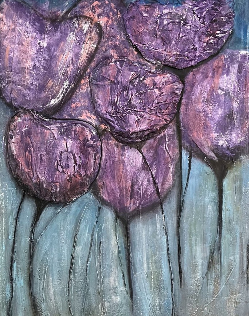 Mixed media materie schilderij 