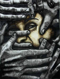 Afghanstan Art by Shaj,
Paintings made by Shaj, living in Afghanistan, where the situation for women is, like on her paintings 