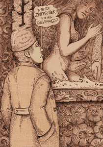 Onregelmatig maak ik illustraties bij verhalen die - zover ik weet - nog niet zijn geschreven, en die ik voor het gemak maar cartoons noem. Ik heb er in het verleden een aantal gebundeld in o.a.: “Weer of geen weer” en “Gedoe”, boeken die ongetwijfeld ergens stukgelezen op uw koffietafel liggen. Op deze pagina publiceer ik af en toe zo'n nieuwe (digitaal gemangelde) tekening...