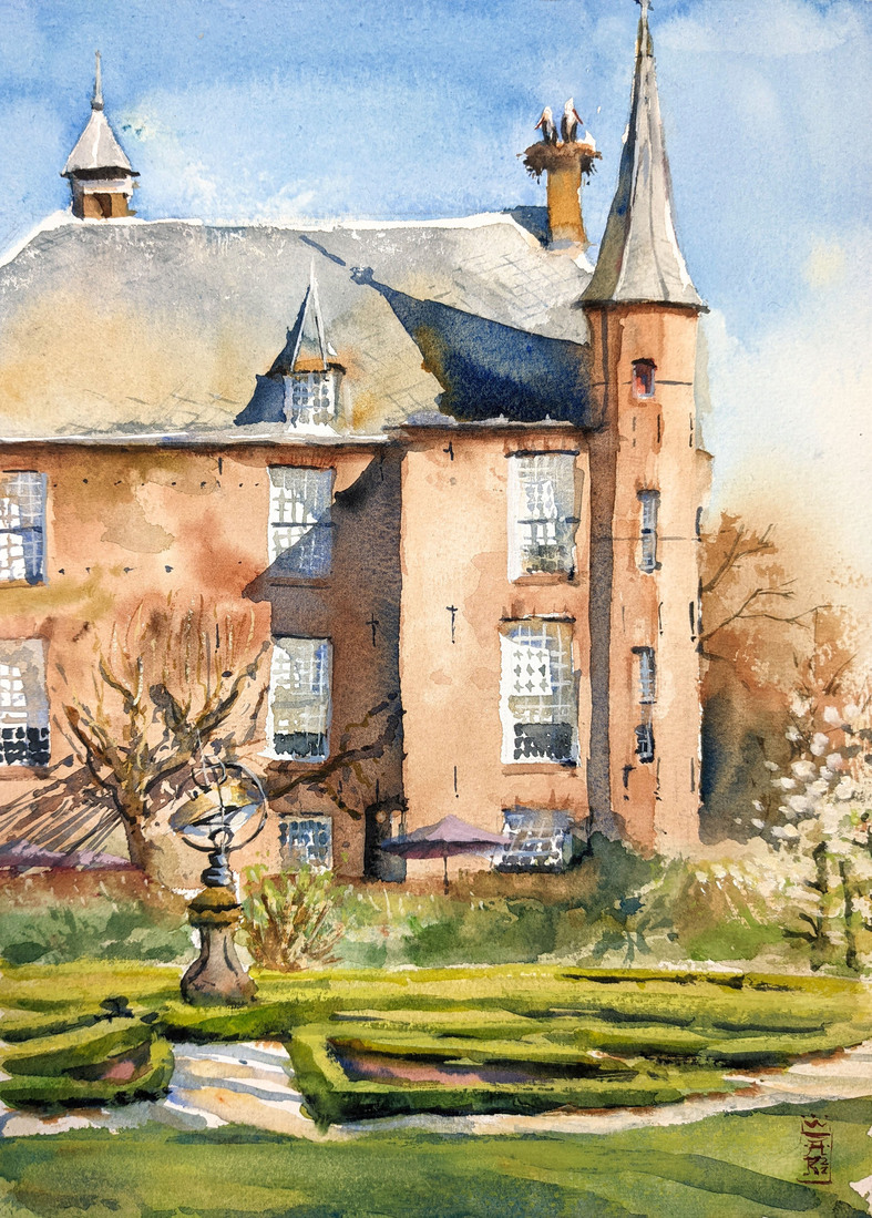 Slot Zuylen in de Vroege Lente (Plein Air)