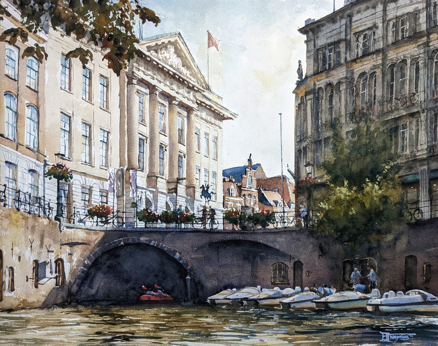 Oudegracht bij het Stadhuis, Utrecht