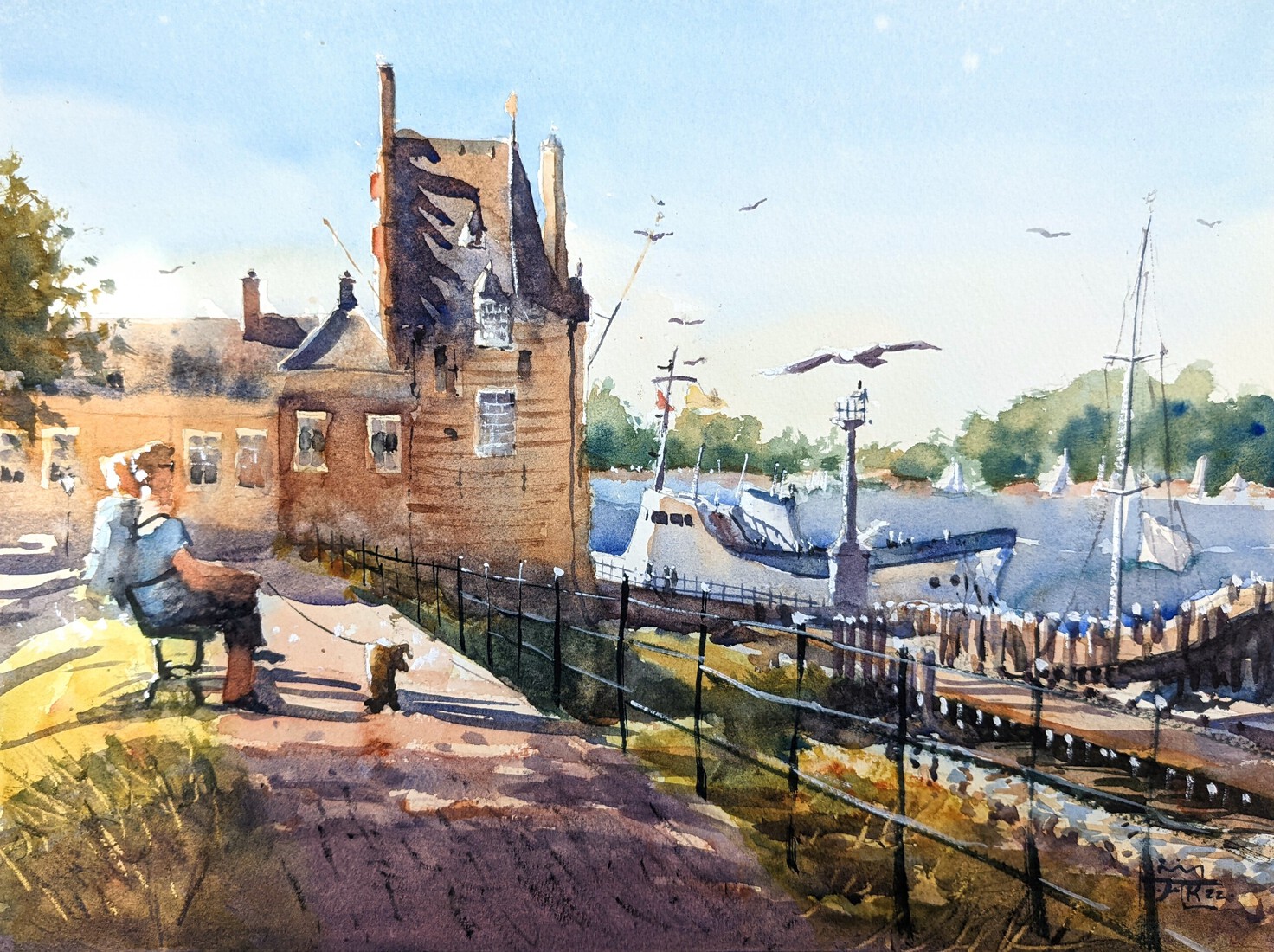 Op de Torenwal in Veere (en plein air)