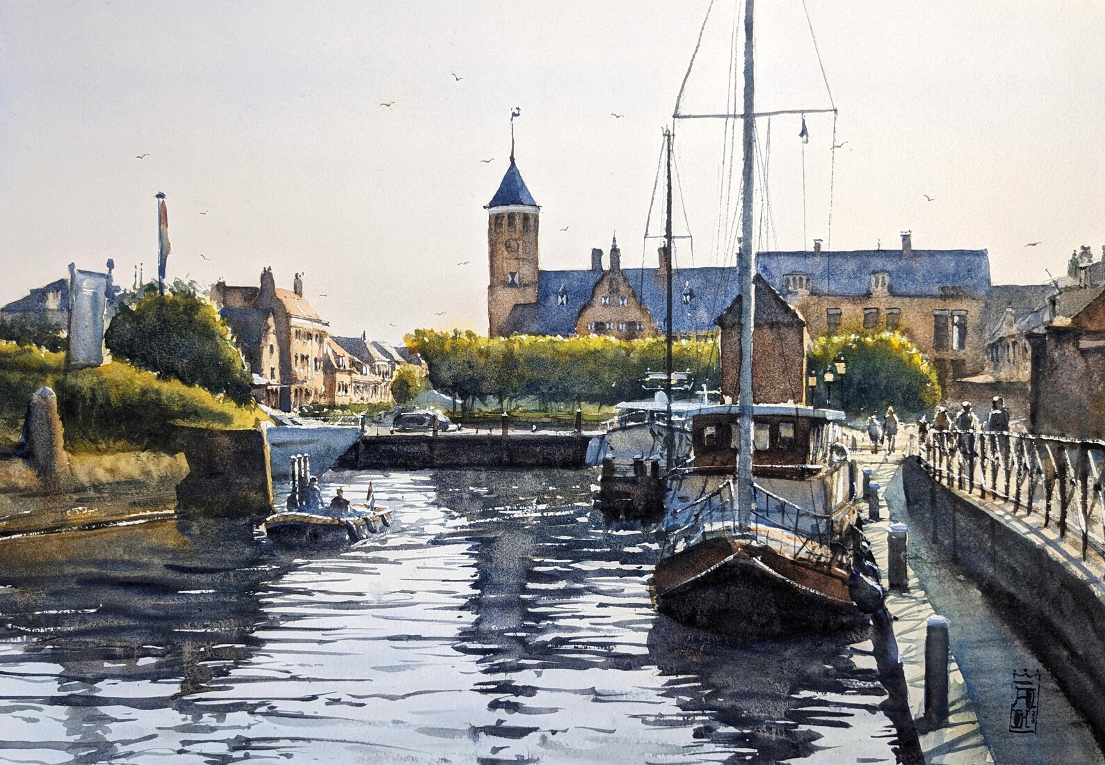 Bootjes bij het Raadhuis van Willemstad